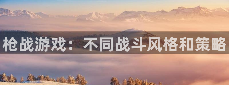 枪战游戏：不同战斗风格和策略